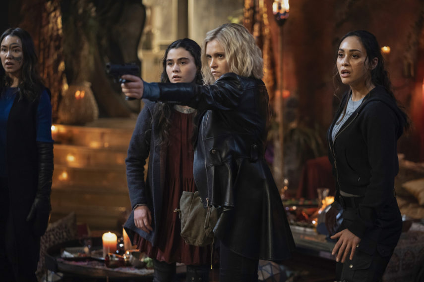 les 100 saison 7 épisode 13 le géant du sang clarke raven emori fait eliza taylor lindsey morgan