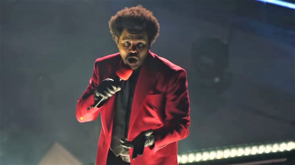 The Weeknd performing at the 2020 MTV VMAs