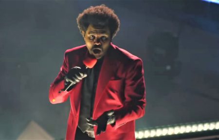 The Weeknd performing at the 2020 MTV VMAs