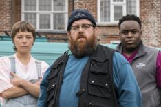 Emma D'Arcy, Nick Frost, and Samson Kayo in Truth Seekers