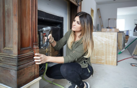 Alison Victoria with nailgun in Windy City Rehab - Season 2