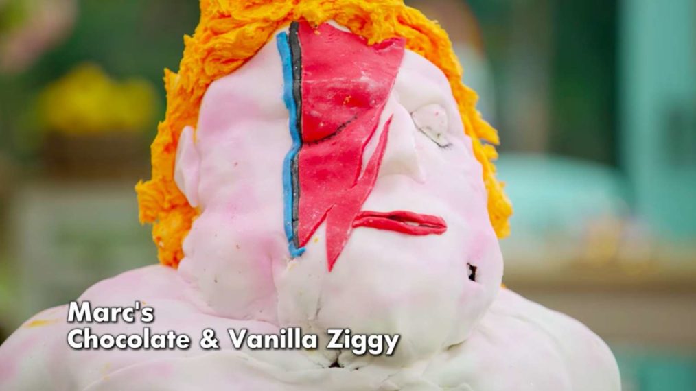 Pathetic David Bowie cake from season premiere of Great British Bake Off
