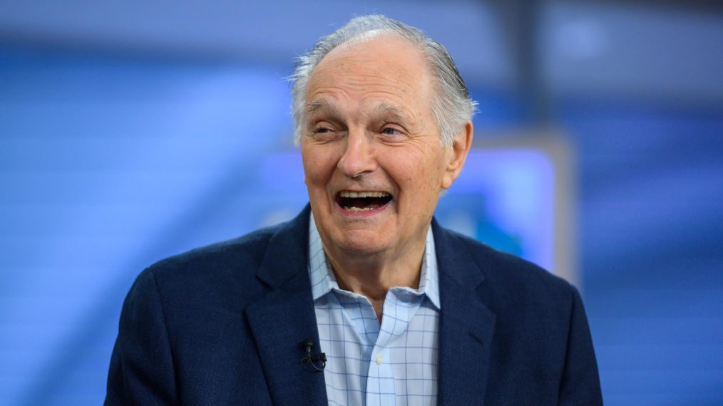 Alan Alda laughs during an interview on the Today show