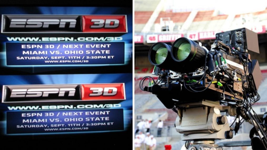 ESPN 3D logo juxtaposed with 3D camera