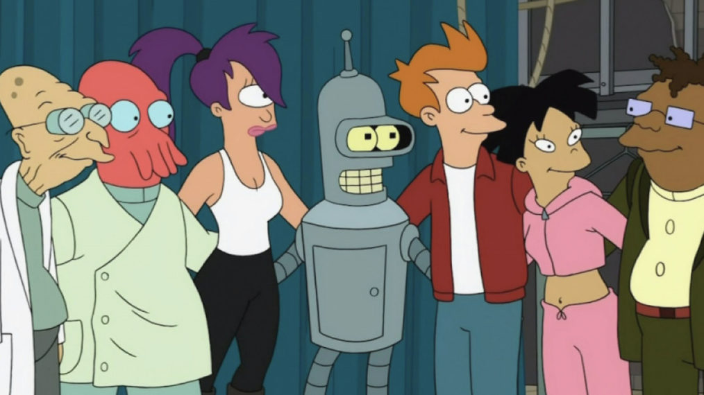 Lela, Fry, Bender, and all of Planetary Express