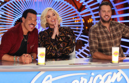 Lionel Richie, Katy Perry, and Luke Bryan judging American Idol