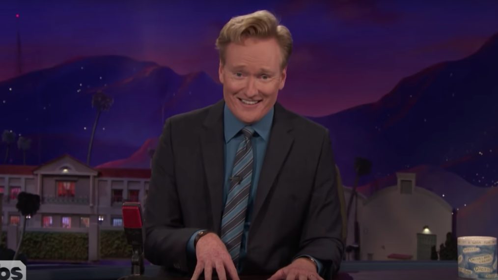 Conan OBrien at his desk