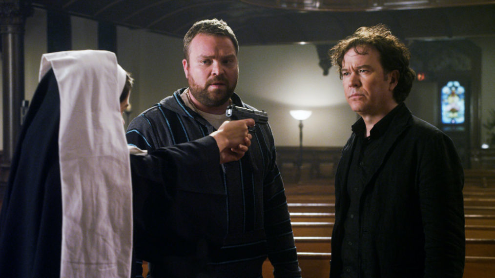 Sofia Pernas, Drew Powell, Timothy Hutton in Leverage = 'The Boy's Night Out Job'