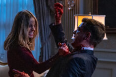 Halston Sage and guest star Dermot Mulroney in the 'Like Father...' season finale episode of Prodigal Son