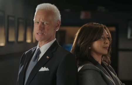 Jim Carrey as Biden and Maya Rudolph as Harris on SNL 46