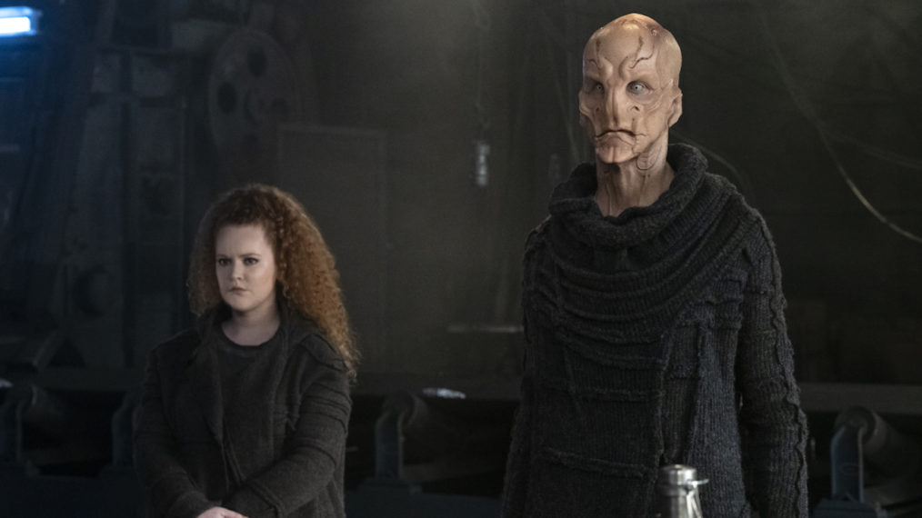 Mary Wiseman as Tilly and Doug Jones as Saru in Star Trek Discovery - Season 3, Episode 2