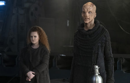 Mary Wiseman as Tilly and Doug Jones as Saru in Star Trek Discovery - Season 3, Episode 2