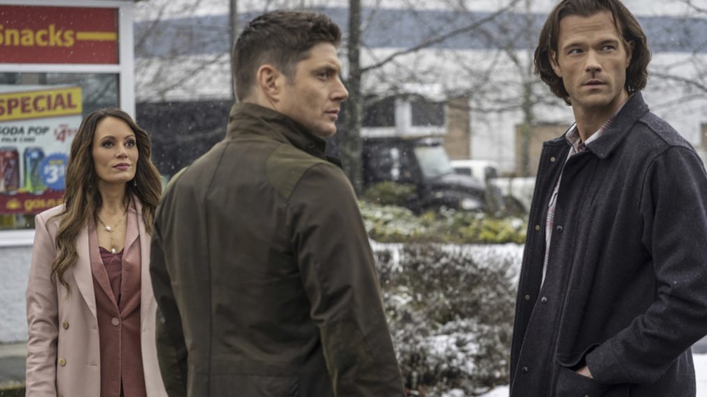 Emily Swallow Jensen Ackles Jared Padalecki Supernatural Season 15 Episode 15