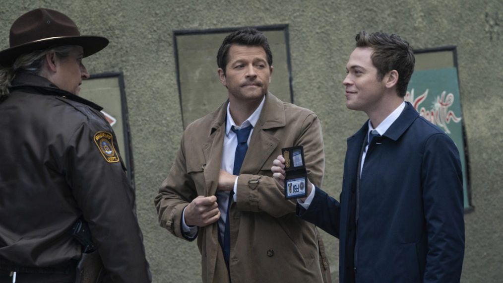 Supernatural - 'Gimme Shelter' - Misha Collins as Castiel and Alexander Calvert as Jack