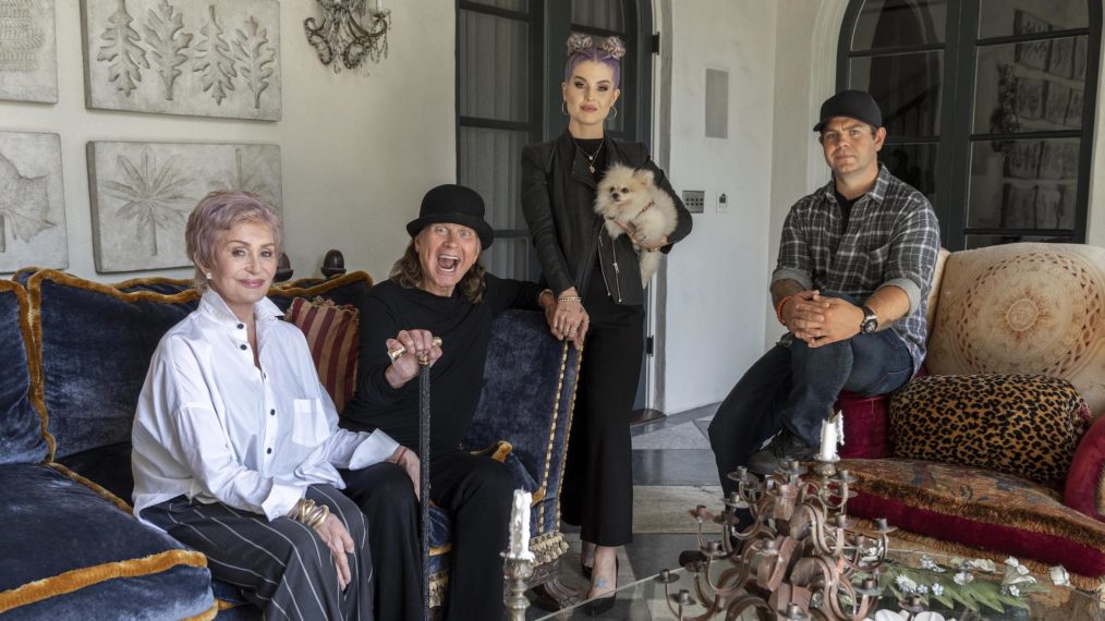 Sharon, Ozzy, Kelly, and Jack Osbourne pose in the Osbourne family home in Los Angeles during the production of Portal To Hell, hosted by Jack Osbourne.