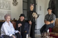 Sharon, Ozzy, Kelly, and Jack Osbourne pose in the Osbourne family home in Los Angeles during the production of Portal To Hell, hosted by Jack Osbourne.