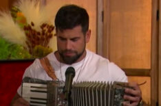 Blake Moynes playing accordion on The Bachelorette