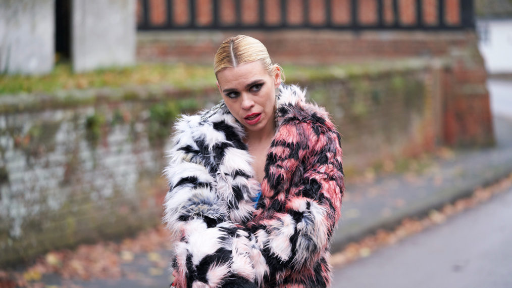 Suzie Pickles (Billie Piper) sullenly walks down the road after her nudes leak online - I Hate Suzie