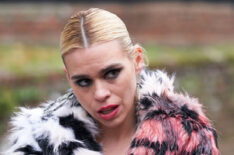 Suzie Pickles (Billie Piper) sullenly walks down the road after her nudes leak online - I Hate Suzie