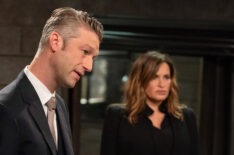 Law & Order SVU Season 22 Premiere - Peter Scanavino as Detective Sonny Carisi, Mariska Hargitay as Captain Olivia Benson