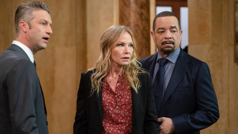 Law & Order SVU Season 22 Premiere - Peter Scanavino as Detective Sonny Carisi, Kelli Giddish as Detective Amanda Rollins, Ice T as Detective Odafin Fin Tutuola