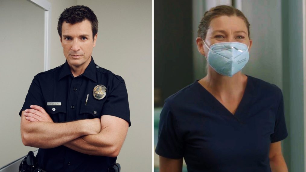 Nathan Fillion The Rookie Nolan Ellen Pompeo Grey's Anatomy Meredith