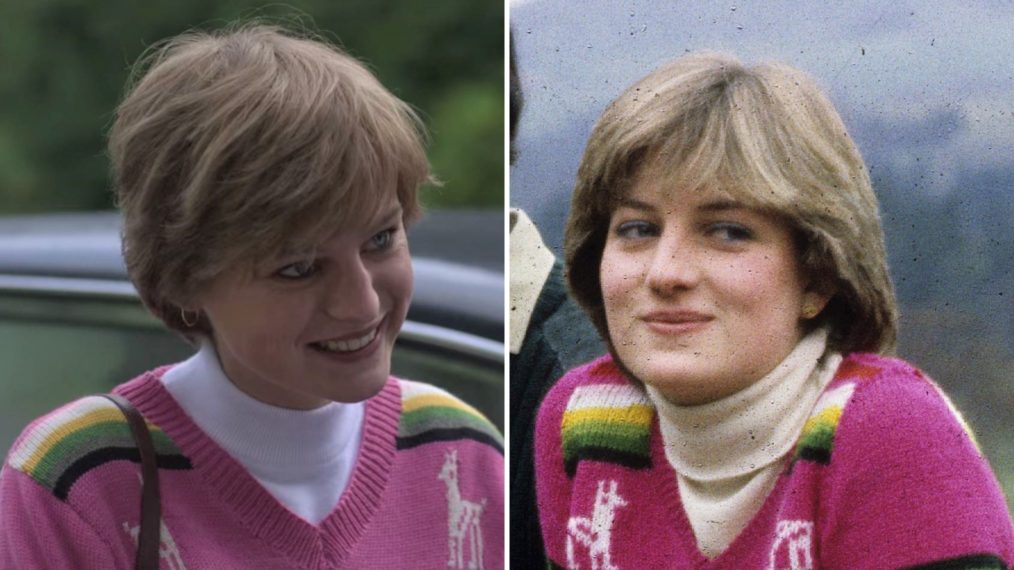 Princess Diana The Crown Pink Alpaca Sweater