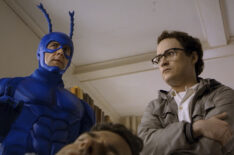 Peter Serafinowicz as The Tick and Griffin Newman as Arthur Everest