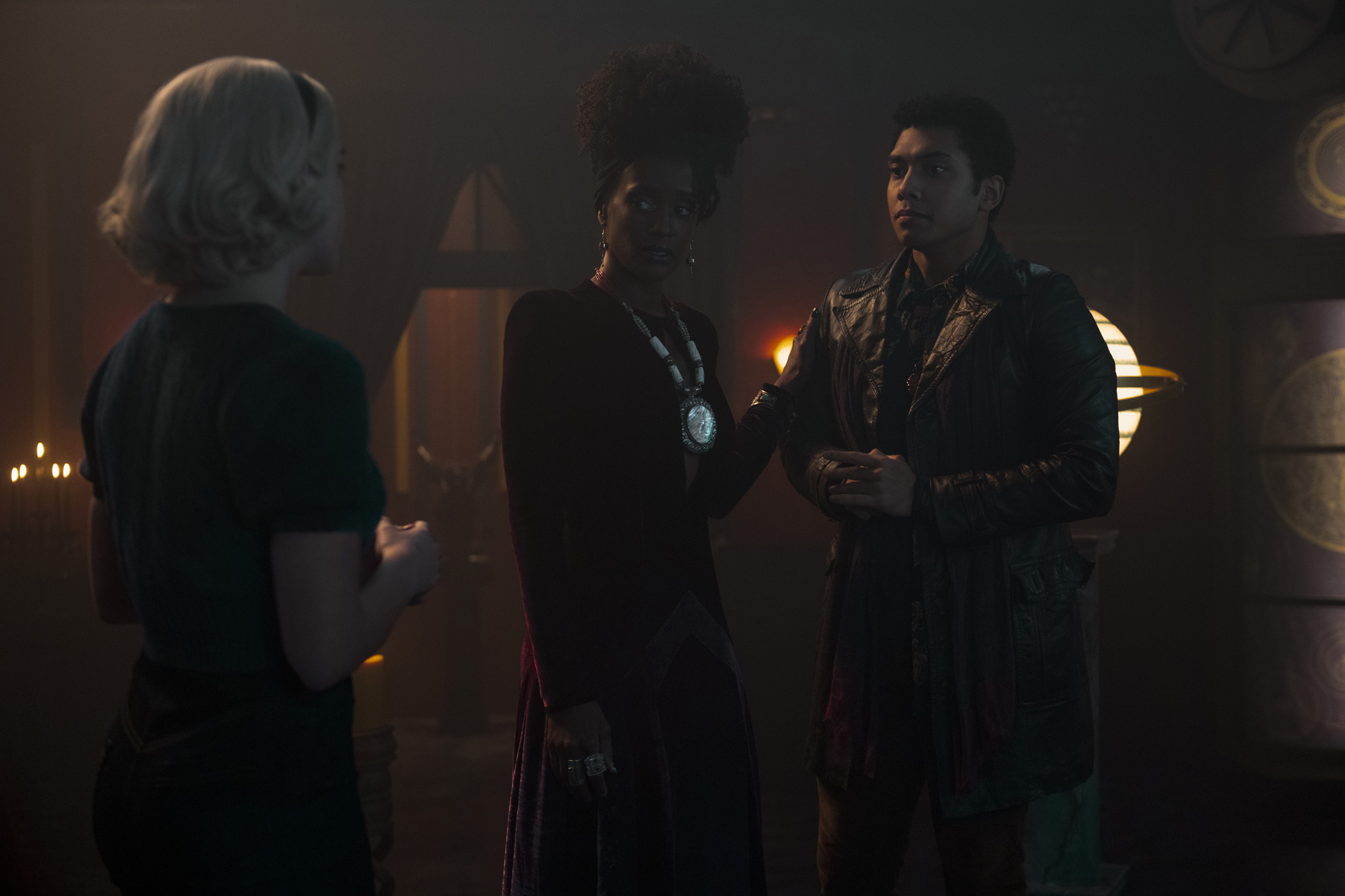 Kiernan Shipka, Chance Perdomo, Skye P Marshall in Chilling Adventures of Sabrina Chapter 33