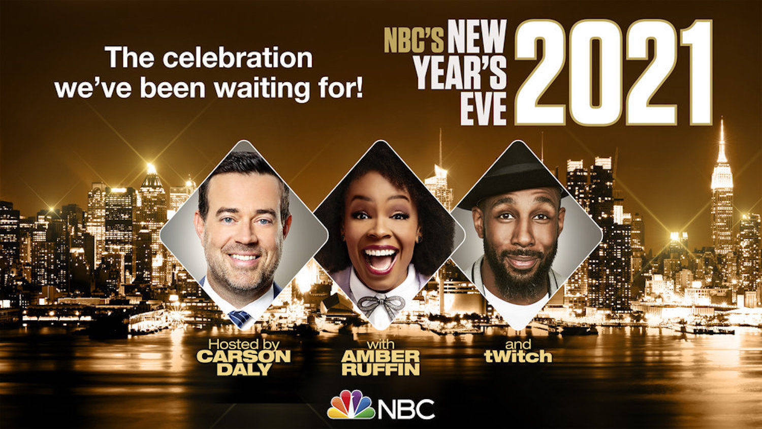 NBC's New Years Eve 2021 Carson Daly Amber Ruffin tWitch