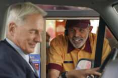 Mark Harmon as Gibbs and Joe Spano as Fornell in a drive-thru on NCIS - Season 18, Episode 3