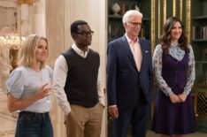 The Good Place, season 4 cast - Kristen Bell as Eleanor, William Jackson Harper as Chidi, Ted Danson as Michael, D'Arcy Carden as Janet