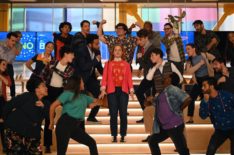 John Clarence Stewart as Simon, Jane Levy as Zoey Clarke, Harvey Guillen as George, Michael Thomas Grant as Leif in Zoey's Extraordinary Playlist - Season 2