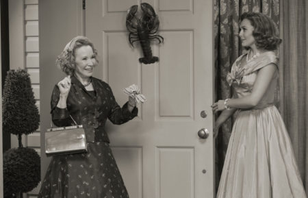 Wandavision - Debra Jo Rupp as Mrs. Hart and Elizabeth Olsen as Wanda Maximoff