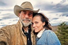 Jeffrey Dean Morgan and wife Hilarie Burton at home in New York State April 2020