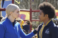 Jenny Boyd as Lizzie and Quincy Fouse as MG in Legacies - 'We're Not Worthy'