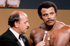 Rocky Johnson being interviewed by Gene Okerlund