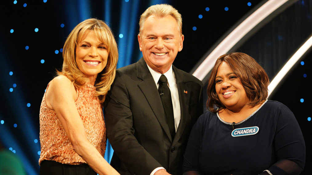 Celebrity Wheel of Fortune - Vanna White, Pat Sajak, and Chandra Wilson