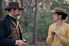 Toby Huss and Hailee Steinfeld in Dickinson - Season 2