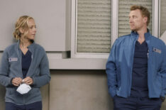 Kim Raver as Teddy and Kevin McKidd as Owen in Grey's Anatomy - Season 17 - 'No Time for Despair'