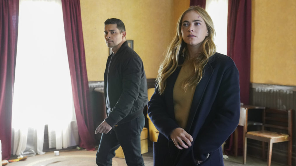 Wilmer Valderrama and Emily Wickersham in NCIS Season 18 Episode 6 as Torres and Bishop