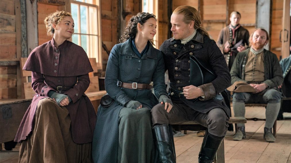 Outlander Season 6 Sophie Skelton Caitriona Balfe and Sam Heughan