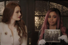 Madelaine Petsch as Cheryl Blossom and Vanessa Morgan as Toni Topaz in Riverdale - Season 5, Episode 3