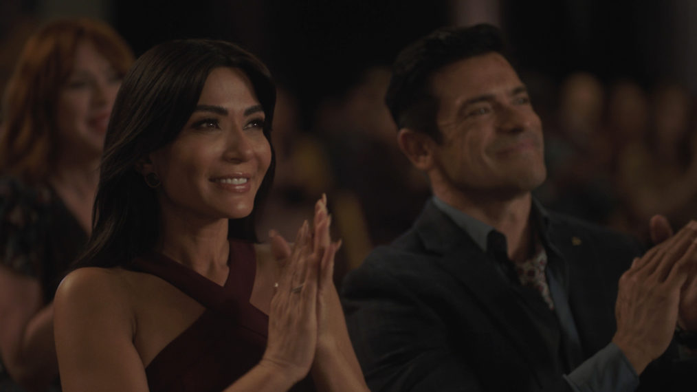 Marisol Nichols as Hermione Lodge and Mark Consuelos as Hiram Lodge - Riverdale - Season 5 Episode 3 - 'Chapter Seventy-Nine: Graduation'