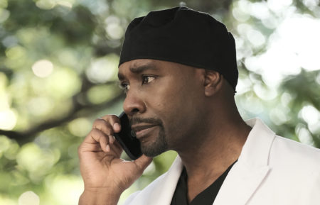 Morris Chestnut as Barrett Cain on the phone in The Resident Season 4 Premiere