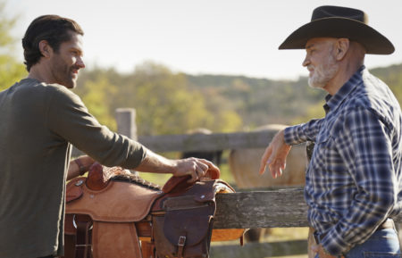 Jared Padalecki as Cordell and Mitch Pileggi as Bonham in Walker - Episode 2