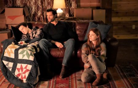 Kale Culley, Jared Padalecki, and Violet Brinson in Walker