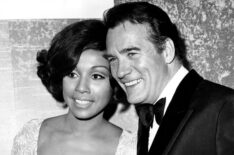 Carl Betz with Diahann Carroll and their 1969 Golden Globe Awards for 'Judd, For the Defense'