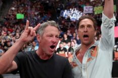 Matthew McConaughey and Lance Armstrong attend WWE Raw in 2019