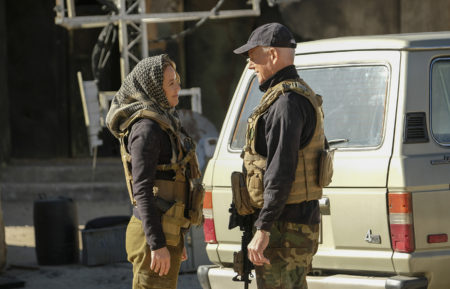 Maria Bello as NCIS Special Agent Jacqueline 'Jack' Sloane, Mark Harmon as NCIS Special Agent Leroy Jethro Gibbs in NCIS - 'True Believer'